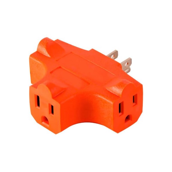 Gogreen Extension Cord Adapter, 3 Outlets, Orange GG-3406OR - main